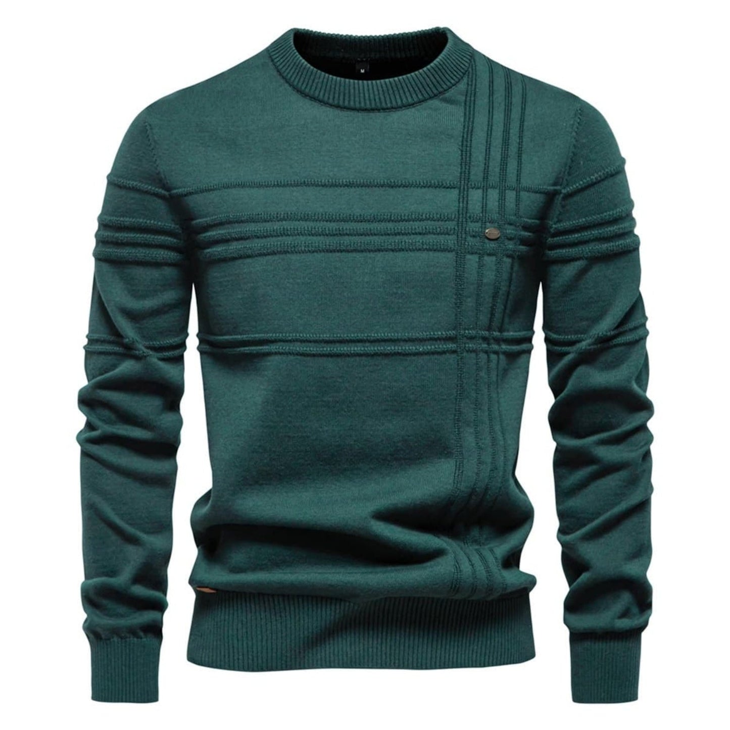 Men's Crosshatch Crew Neck Knit Sweater