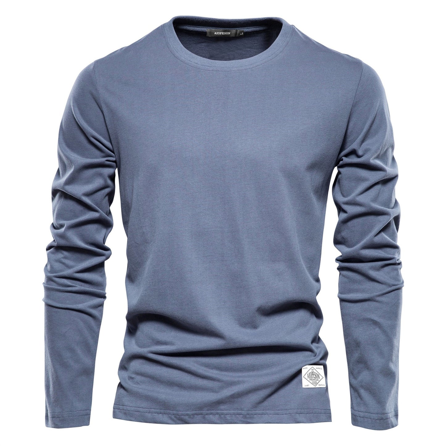 Cotton Crewneck Long Sleeve T-Shirt