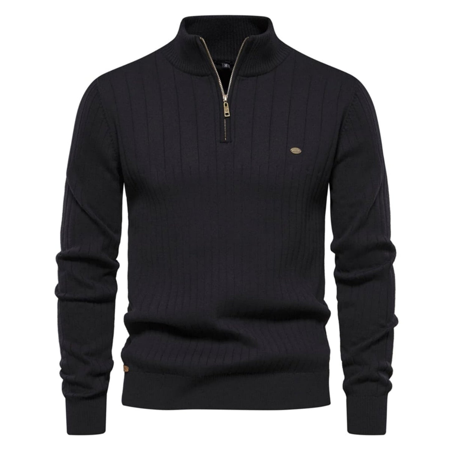 Men’s Half-Zip Striped Knit Sweater