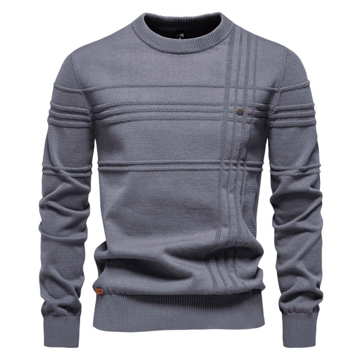 Men's Crosshatch Crew Neck Knit Sweater
