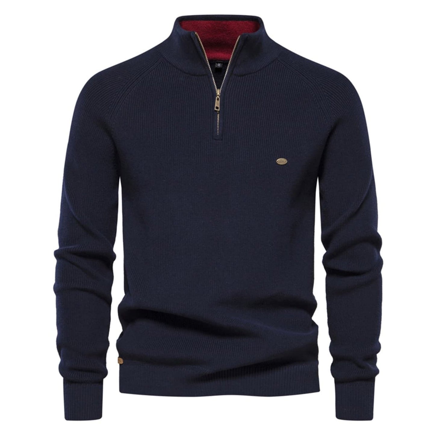 Men's Half-Zip Collar Cotton Sweater