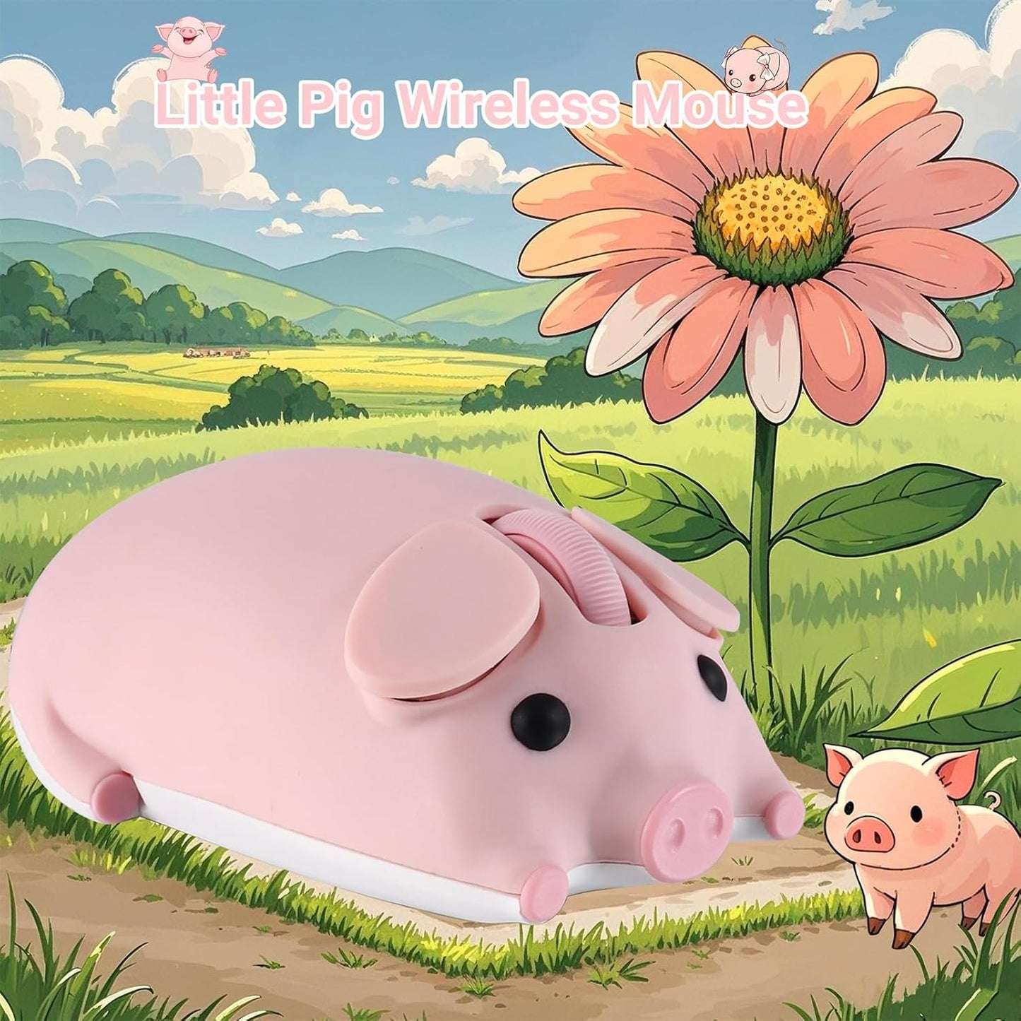 Cute Pig-Shaped Wireless Mouse